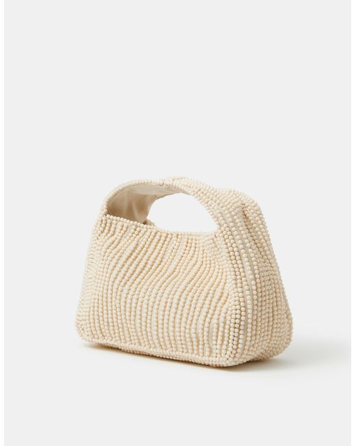 Accessorize Natural Beaded Handheld Bag
