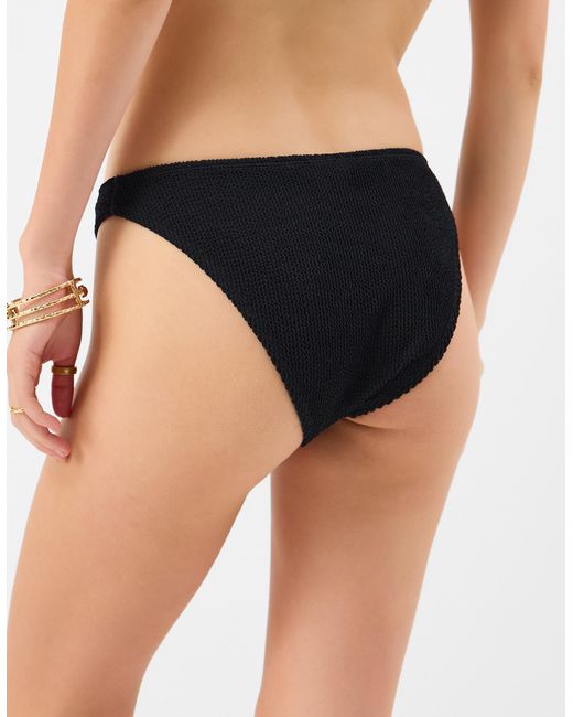 Accessorize Black Crinkle Texture Bikini Bottoms