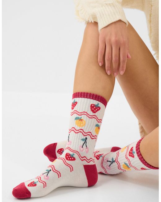 Accessorize White Fruit Print Socks