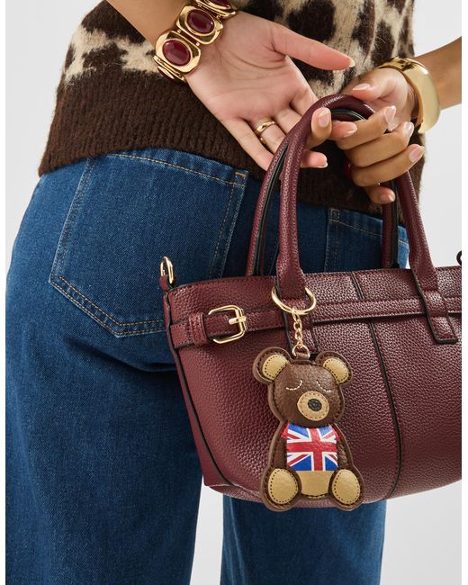 Accessorize White Union Jack Teddy Bag Charm