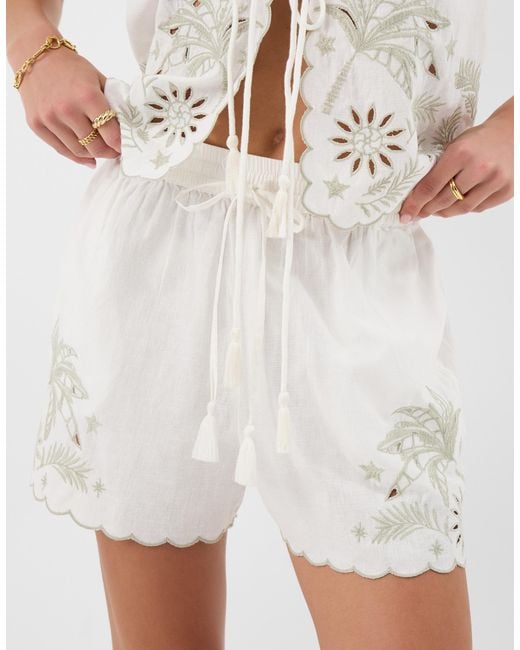 Accessorize White Celestial Cutwork Shorts