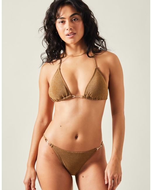 Accessorize Natural Shimmer Bikini Bottoms