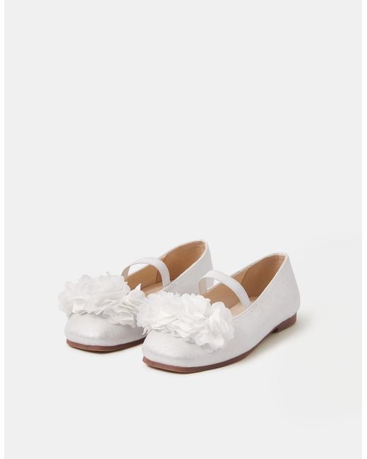 Accessorize White Corsage Flower Ballet Flats