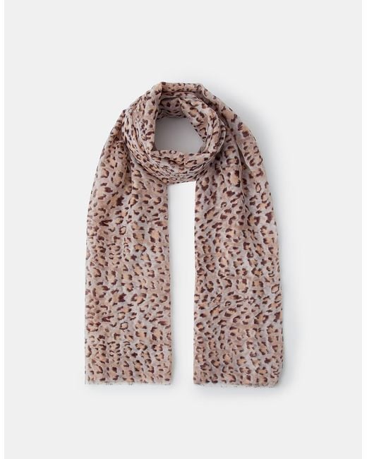 Accessorize White Lightweight Animal Print Scarf