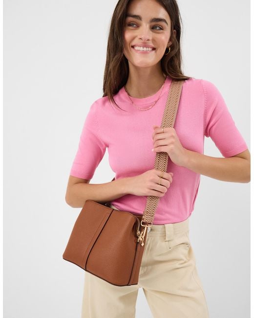 Accessorize Brown Webbing Strap Crossbody Bag