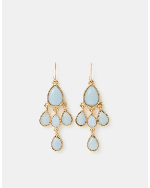 Accessorize White Resin Stone Chandelier Drop Earrings