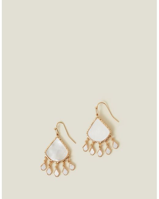 Accessorize Natural Gold Moonstone Tiny Drop Earrings