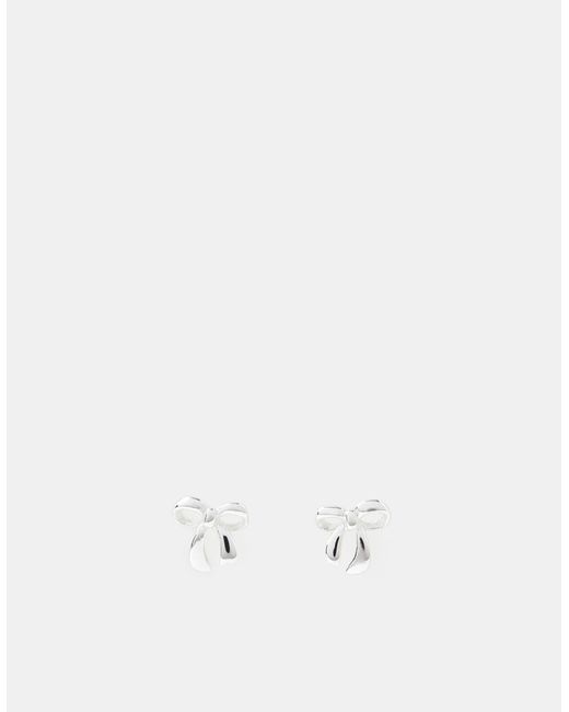 Accessorize White Sterling Bow Stud Earrings