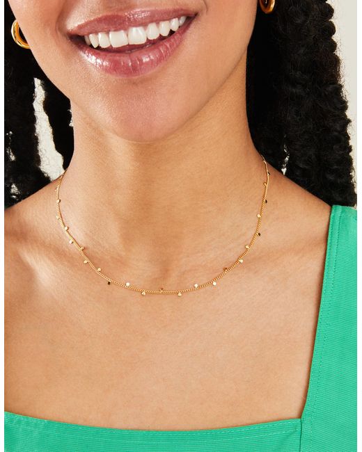 Accessorize Natural Women's 14ct Gold-plated Station Disc Necklace