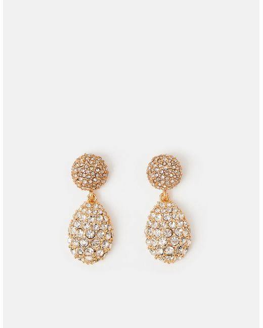 Accessorize Natural Double Drop Sparkle Earrings