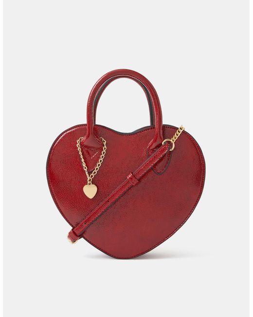 Accessorize Blue Patent Heart Crossbody Handbag