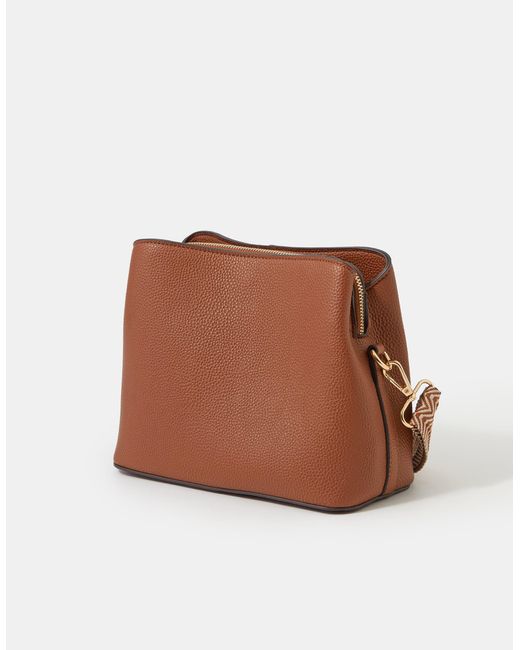 Accessorize Brown Webbing Strap Crossbody Bag