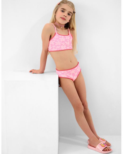 Accessorize Pink Floral Textured Bikini Set