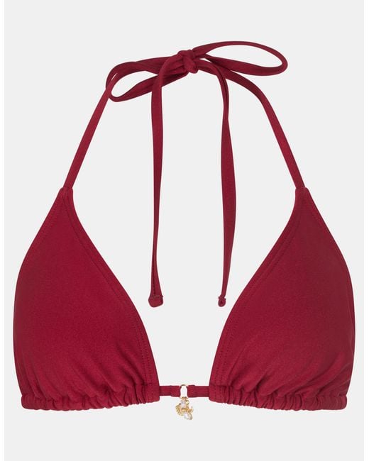 Accessorize Red Starfish Charm Triangle Bikini Top