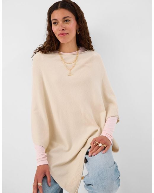 Accessorize White Knit Poncho