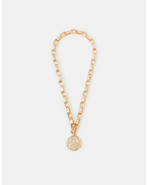 Accessorize White Molten Coin Pendant Necklace