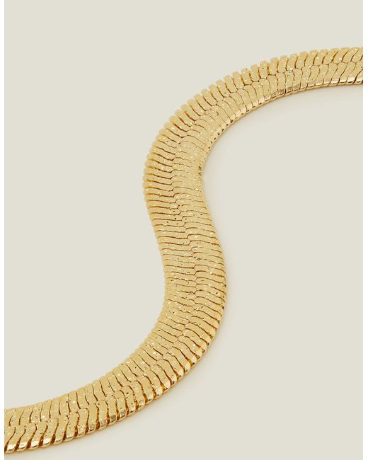 Accessorize Metallic Women's 14ct Gold-plated Hammered Snake Chain