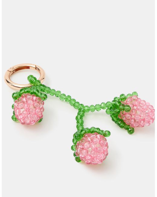 Accessorize Green Strawberry Beaded Bag Charm