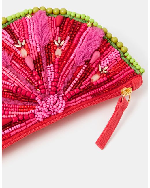 Accessorize Red Beaded Watermelon Coin Purse