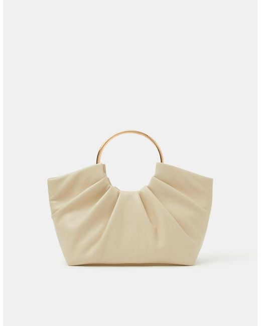 Accessorize Natural Ruched Ring Handheld Bag
