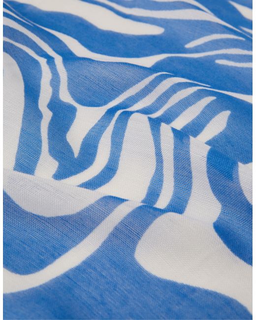 Accessorize Women's Blue/white Swirl Print Scarf