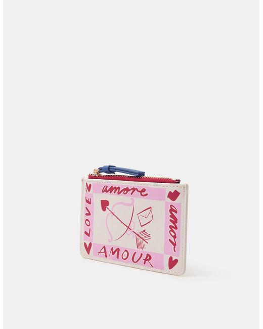 Accessorize Pink Amore Print Card Holder