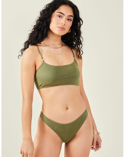 Accessorize Shimmer Bikini Top Green