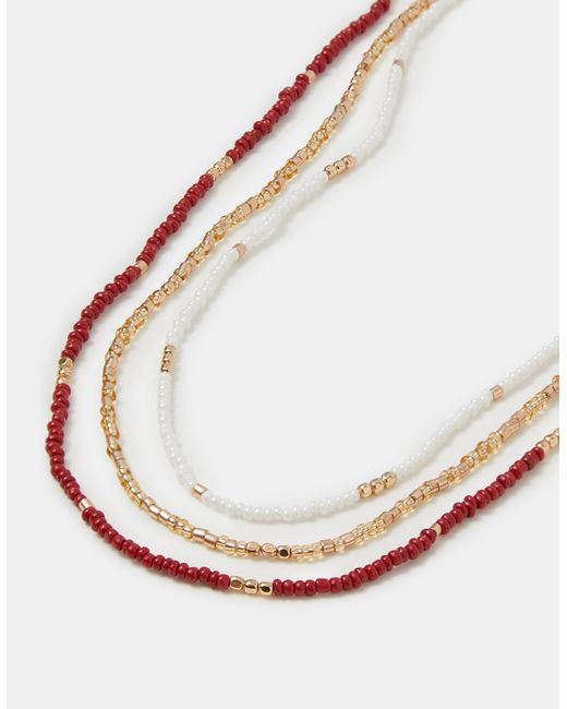 Accessorize Pink 3-Pack Skinny Beaded Necklaces