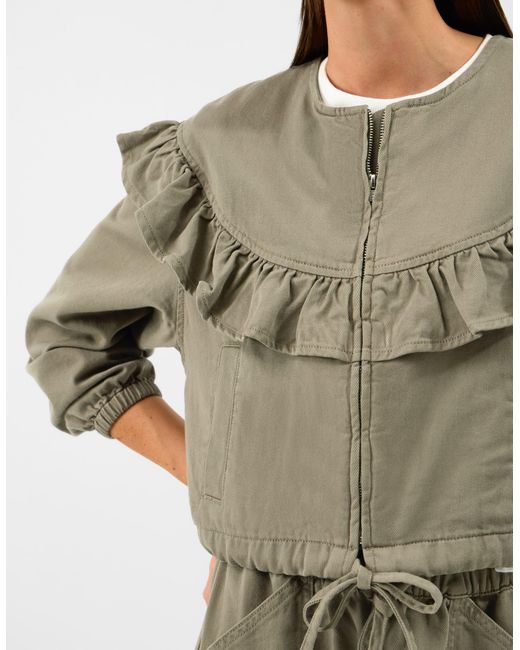 Accessorize Green Ruffle Denim Jacket