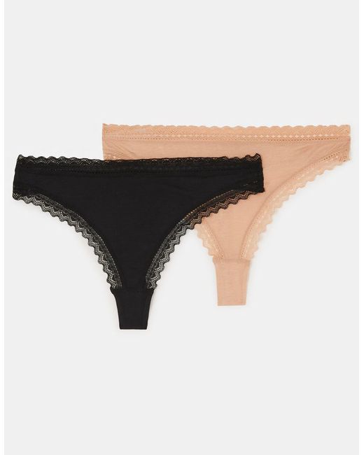 Accessorize Multicolor 2-Pack Lace-Trim Thongs