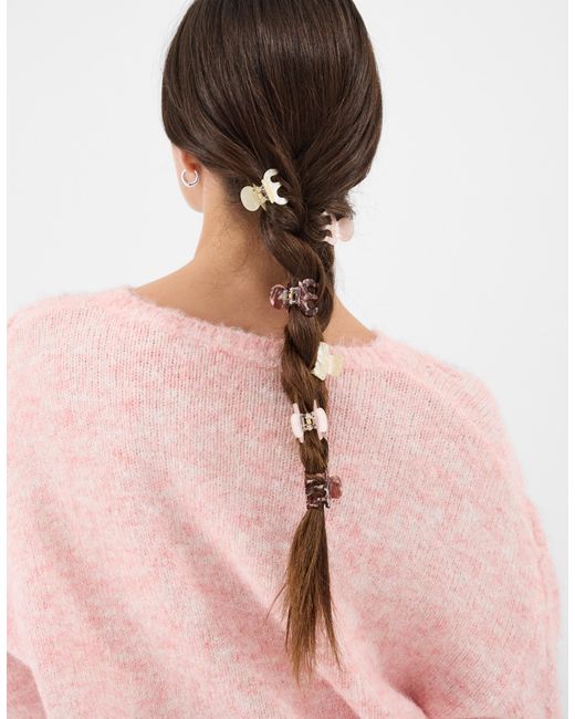 Accessorize White 6-Pack Mini Marbled Claw Clips