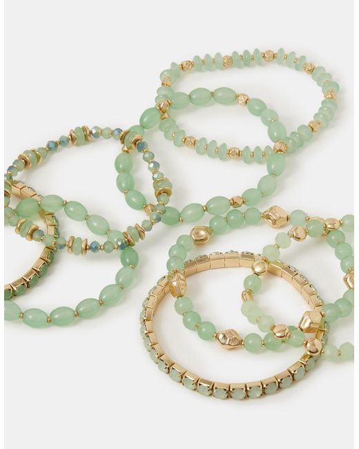 Accessorize Green 11-Pack Bead Stretch Bracelets