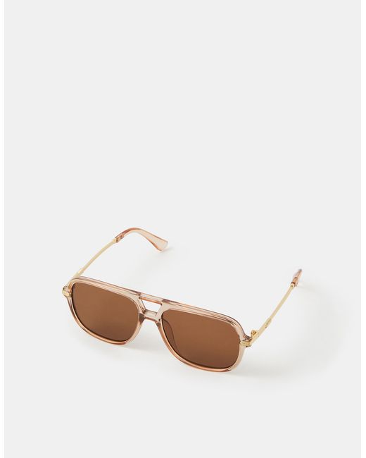 Accessorize White Metal Arm Aviator Sunglasses