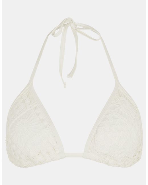 Accessorize Natural Crochet Triangle Bikini Top