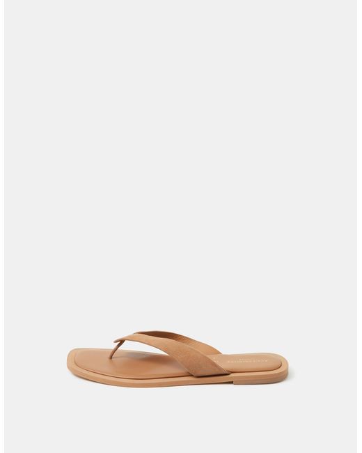 Accessorize Natural Suede Flip Flop Sandals