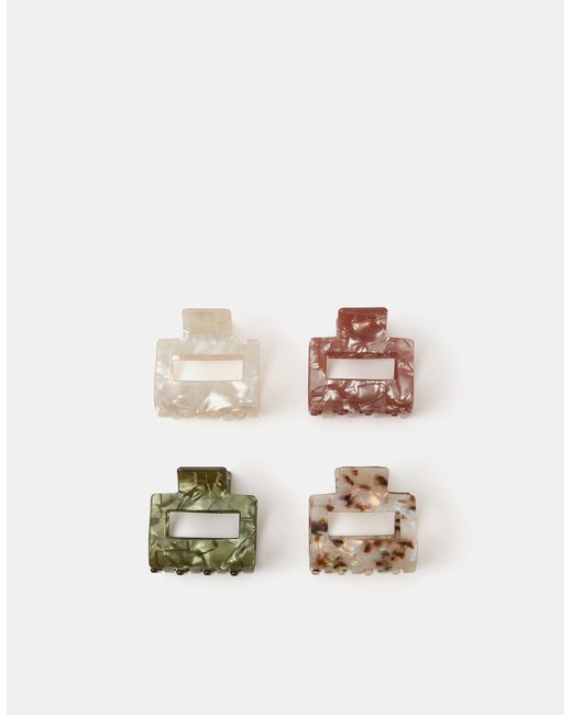 Accessorize White 4-Pack Square Resin Claw Clips