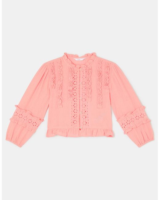 Accessorize Pink Broderie Ruffle Top