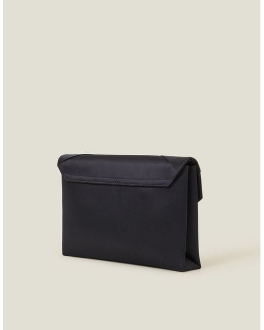 Accessorize Blue Woven Satin Envelope Clutch Bag