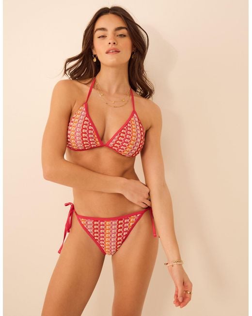 Accessorize Orange Crochet Tie Side Bikini Bottoms