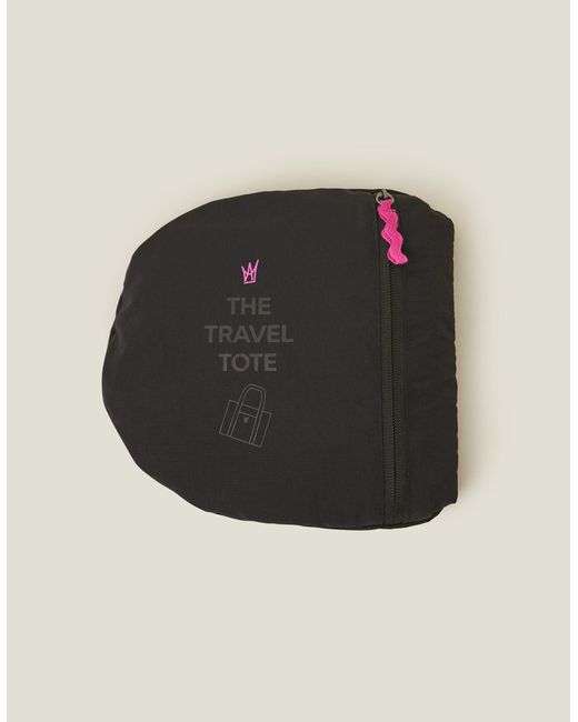 Accessorize Women's Black Nylon Packable Travel Tote Bag