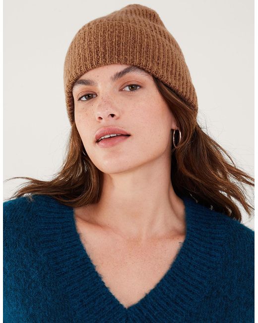 Accessorize Brown Classic Knitted Acrylic Soho Beanie Hat
