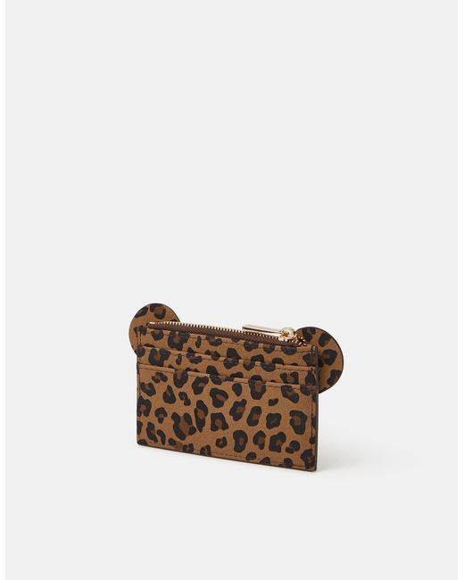 Accessorize Brown Leopard Print Teddy Card Holder