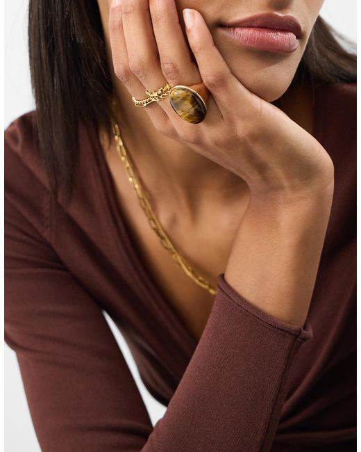 Accessorize Brown Statement Stone Ring