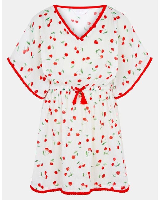 Accessorize Red Cherry Print Kaftan