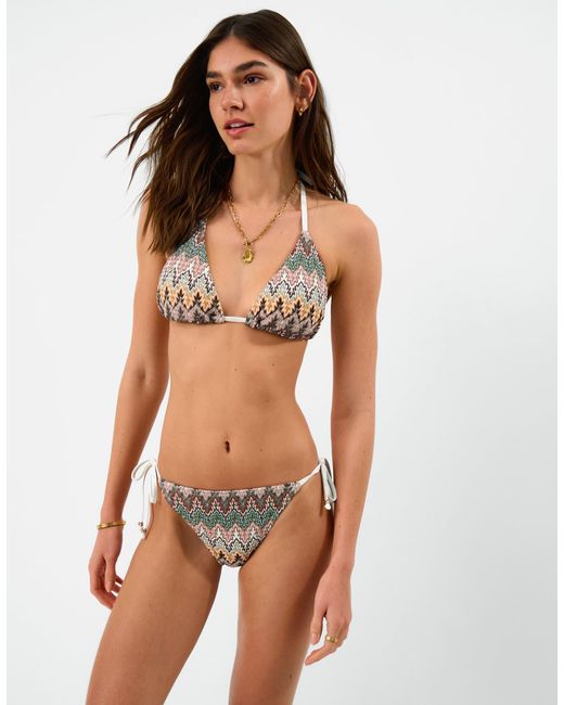 Accessorize Natural Crochet Triangle Bikini Top