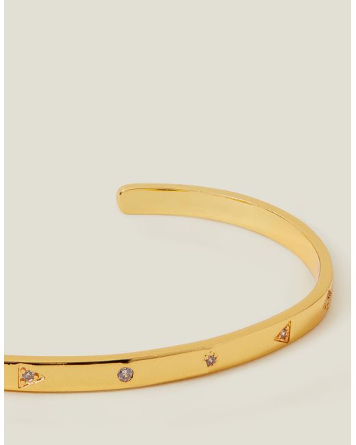 Accessorize Yellow Women's 14ct Gold-plated Sparkle Bangle