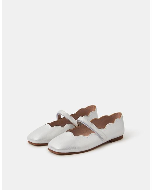 Accessorize White Scallop Edge Ballet Flats