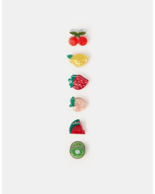 Accessorize Pink 6-Pack Mini Fruit Claw Clips