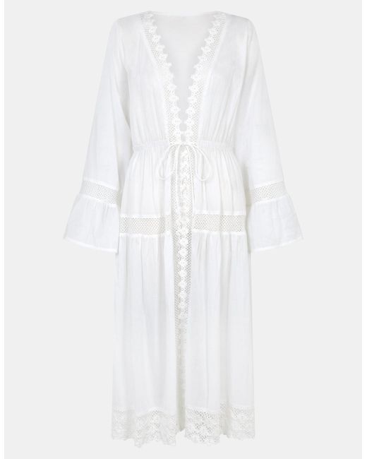 Accessorize White Lace Midi Kaftan