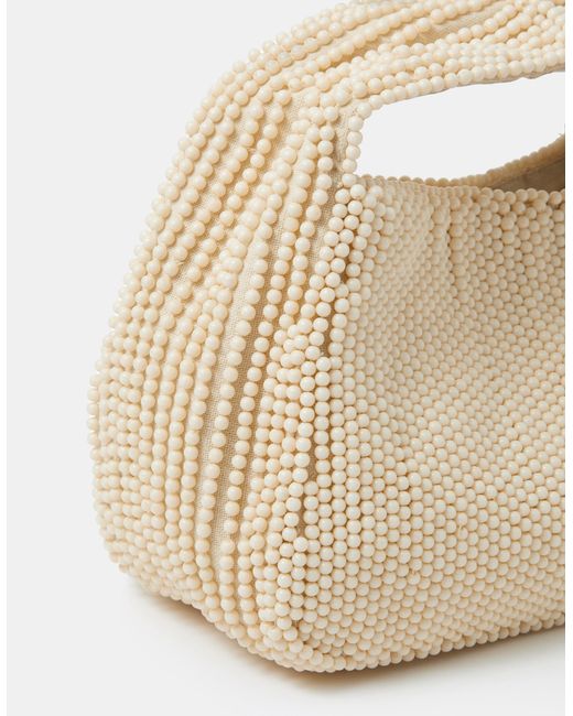 Accessorize Natural Beaded Handheld Bag